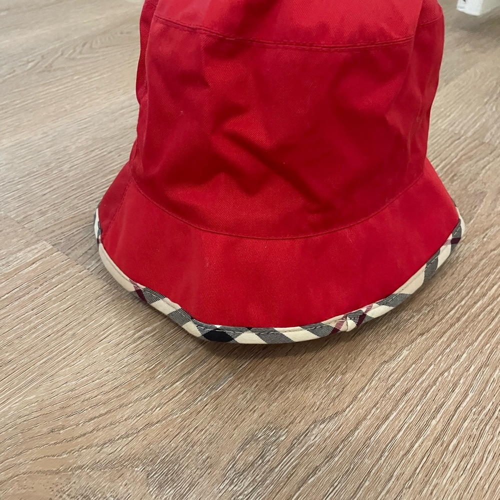 Red Burberry Bucket Hat